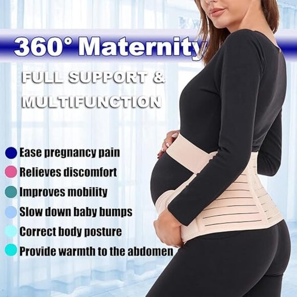 Maternity Belly Band – Beige XL Pregnancy & Postpartum Support Back/Hip/Pelvic - Picture 2 of 6